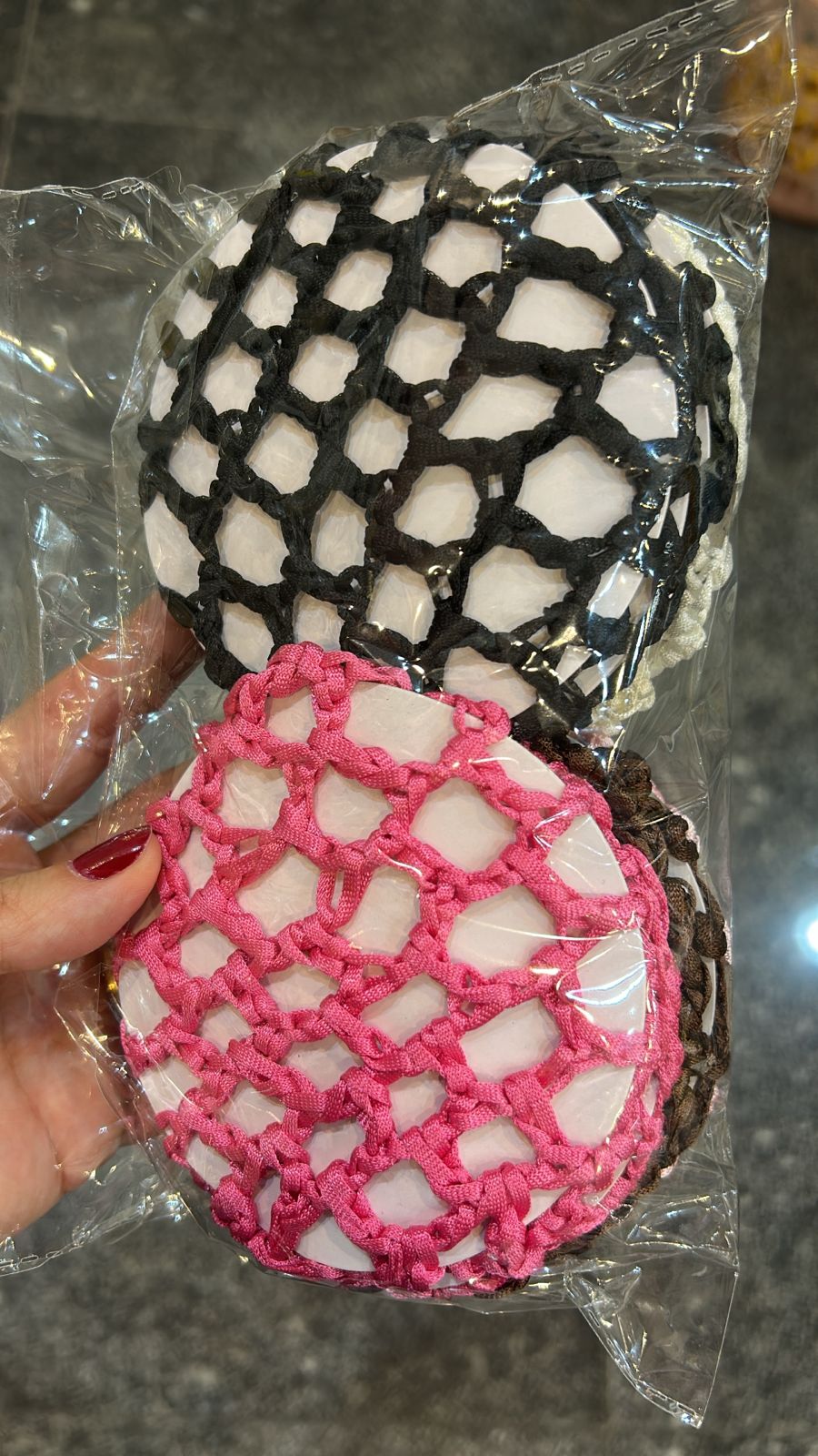 Redinha para coque trama larga (4 preto, 2 branco, 2 rosa, 2 pink, 2 marrom)