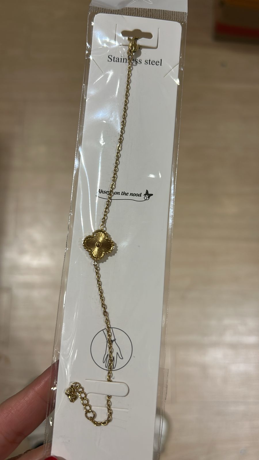 Pulseira Aço Inoxidável 1 trevo Dourado (12 peças)