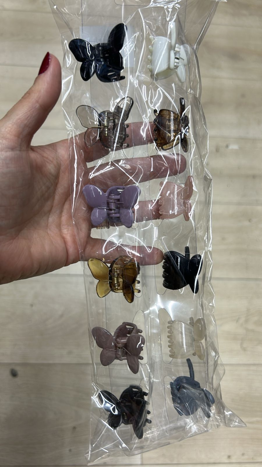 Pregadeira p poliéster borboleta (12 peças cores variadas)