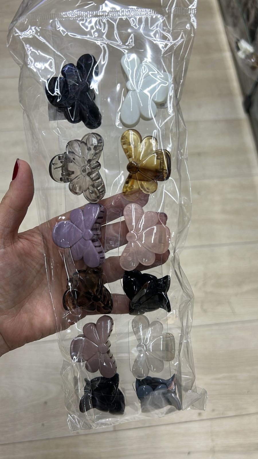 Pregadeira p poliéster pétalas (12 peças cores variadas)