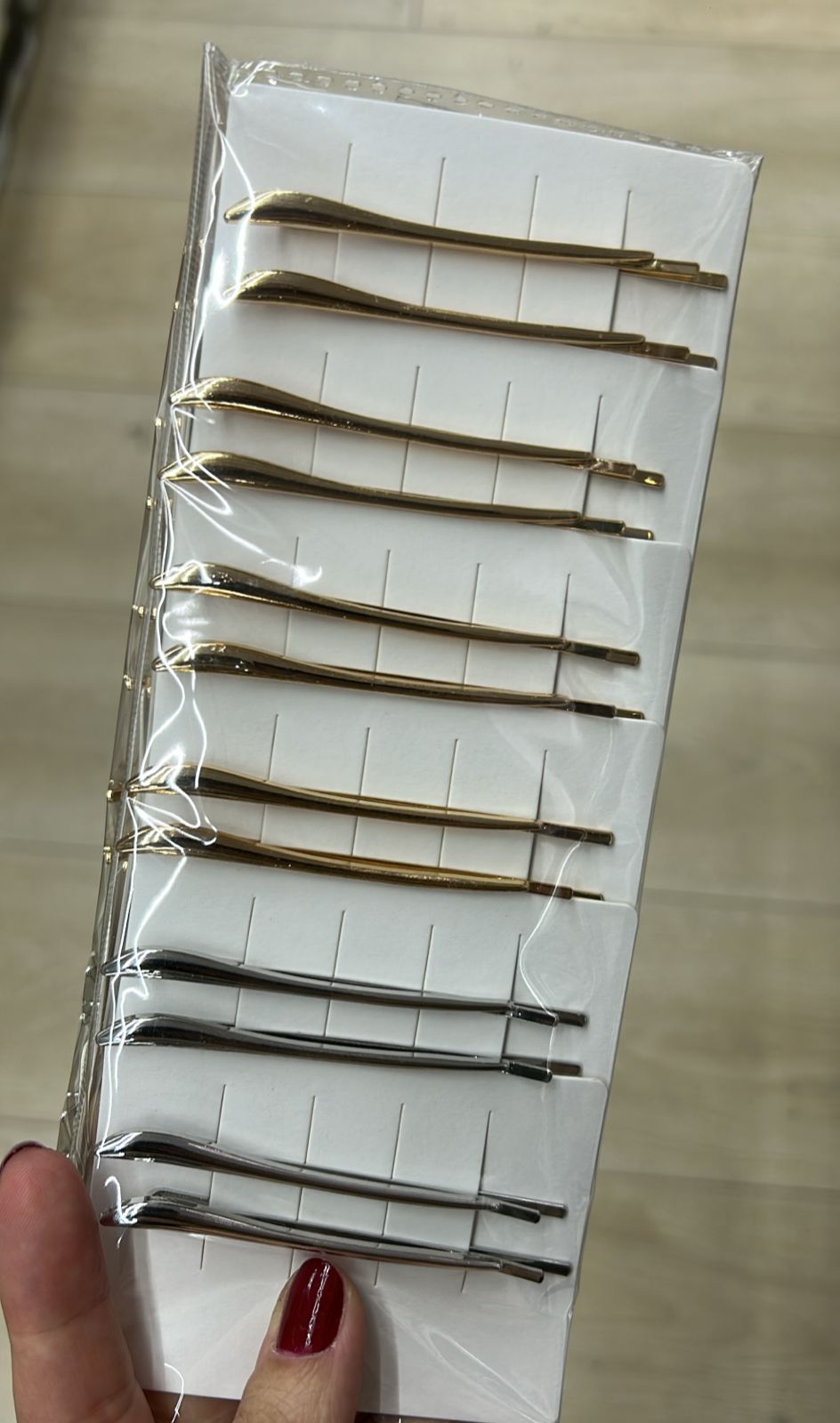 Grampo metal orgânico tipo 2 (12 pares 8 dourados e 4 pratas)