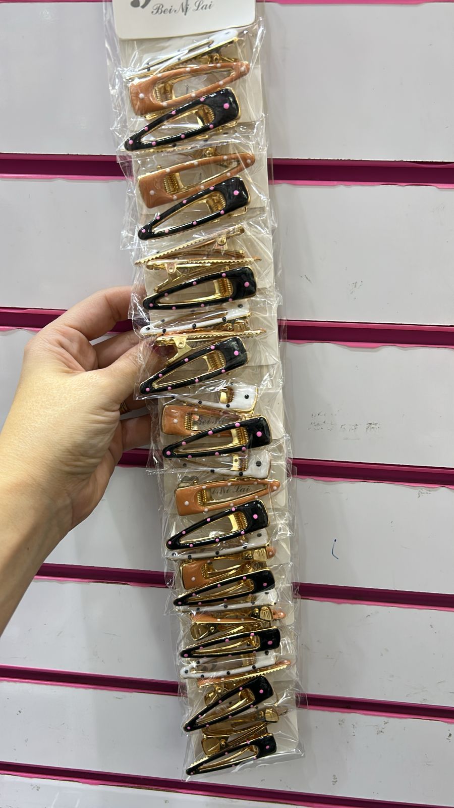 Hair clip base metal com emborrachado de poá (10 kits com 3 peças cada)
