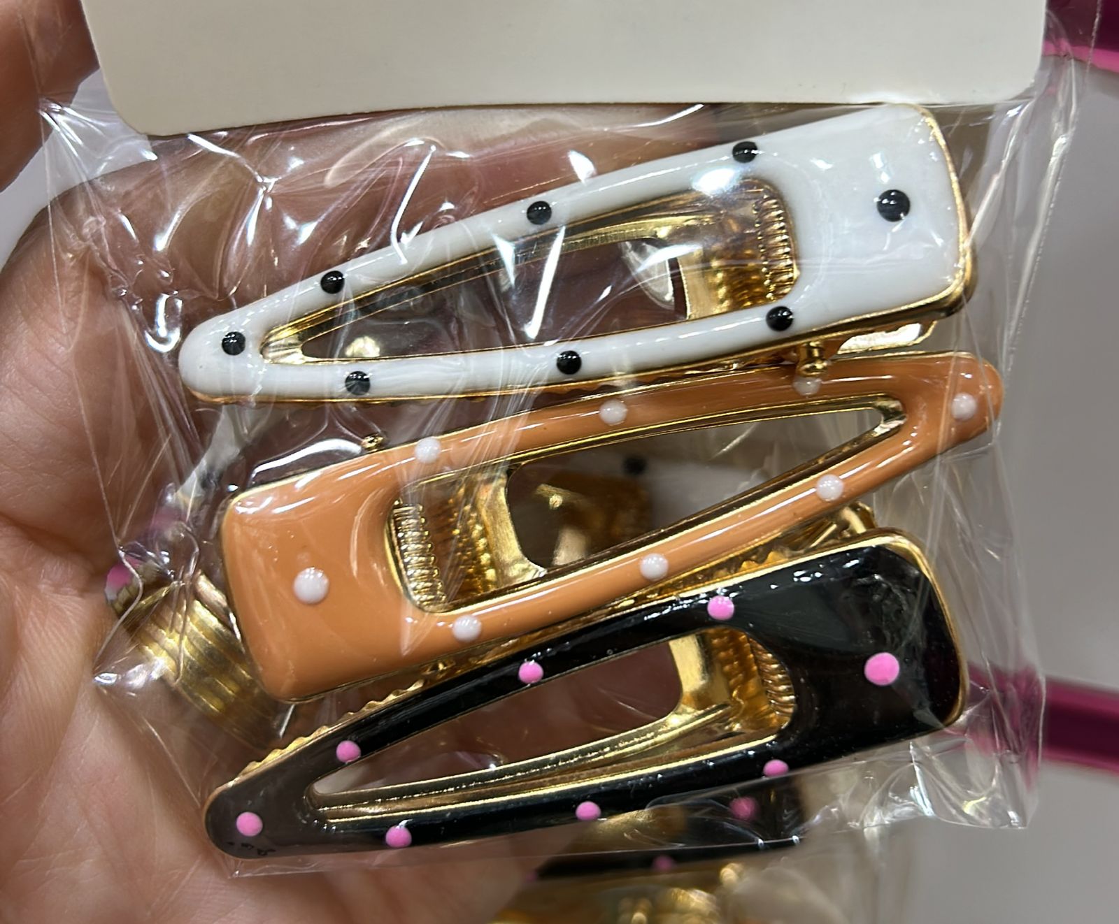 Hair clip base metal com emborrachado de poá (10 kits com 3 peças cada)