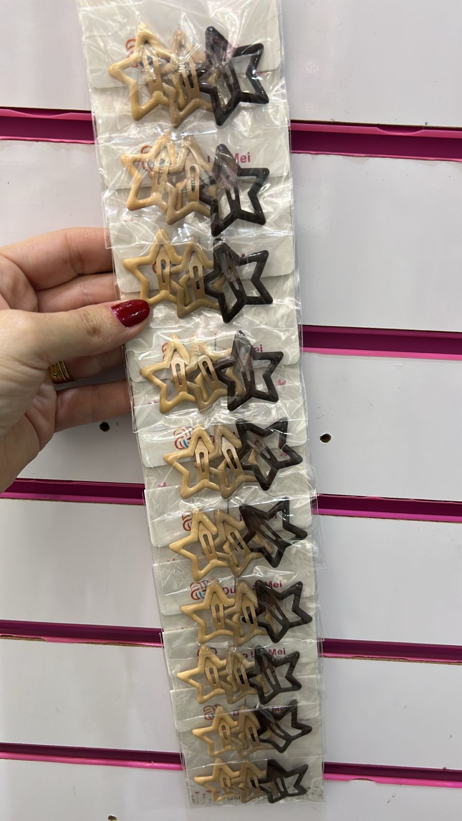Tic tac estrelinhas tons de marrom (10 kits com 3 pacas cada)