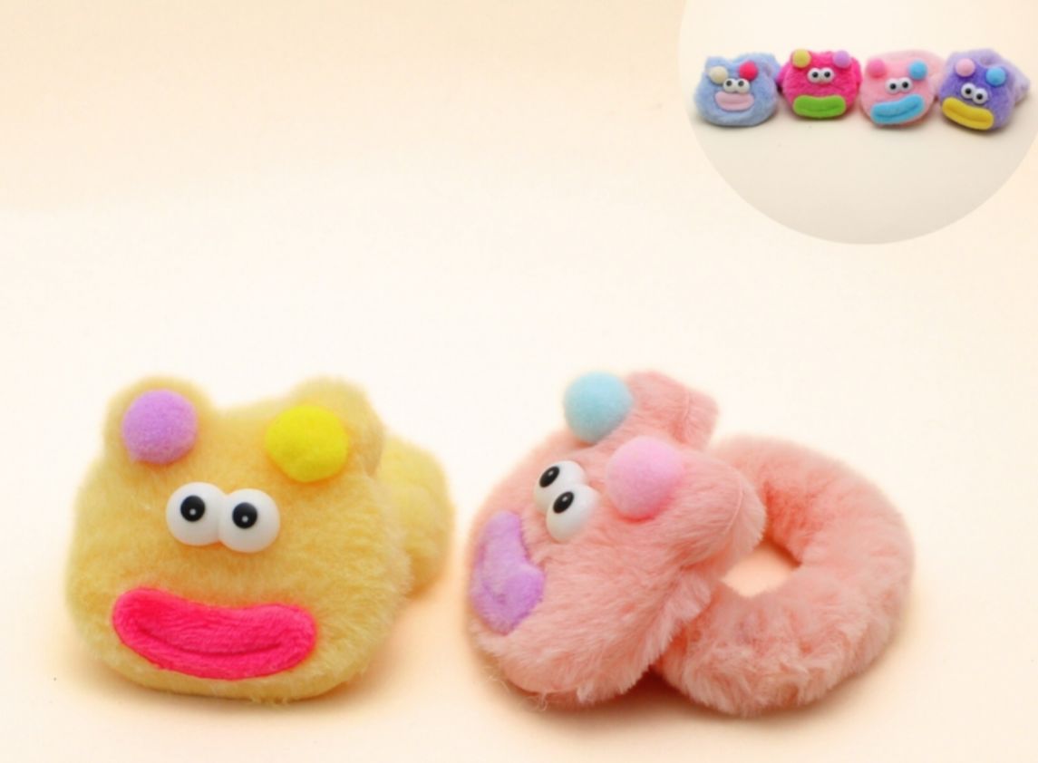Scrunchie infantil pelinhos com bichinhos (12 peças cores variadas)