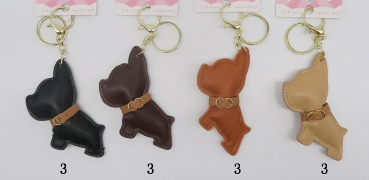 Chaveiro courino cachorrinho (12 peças 3 de cada cor)