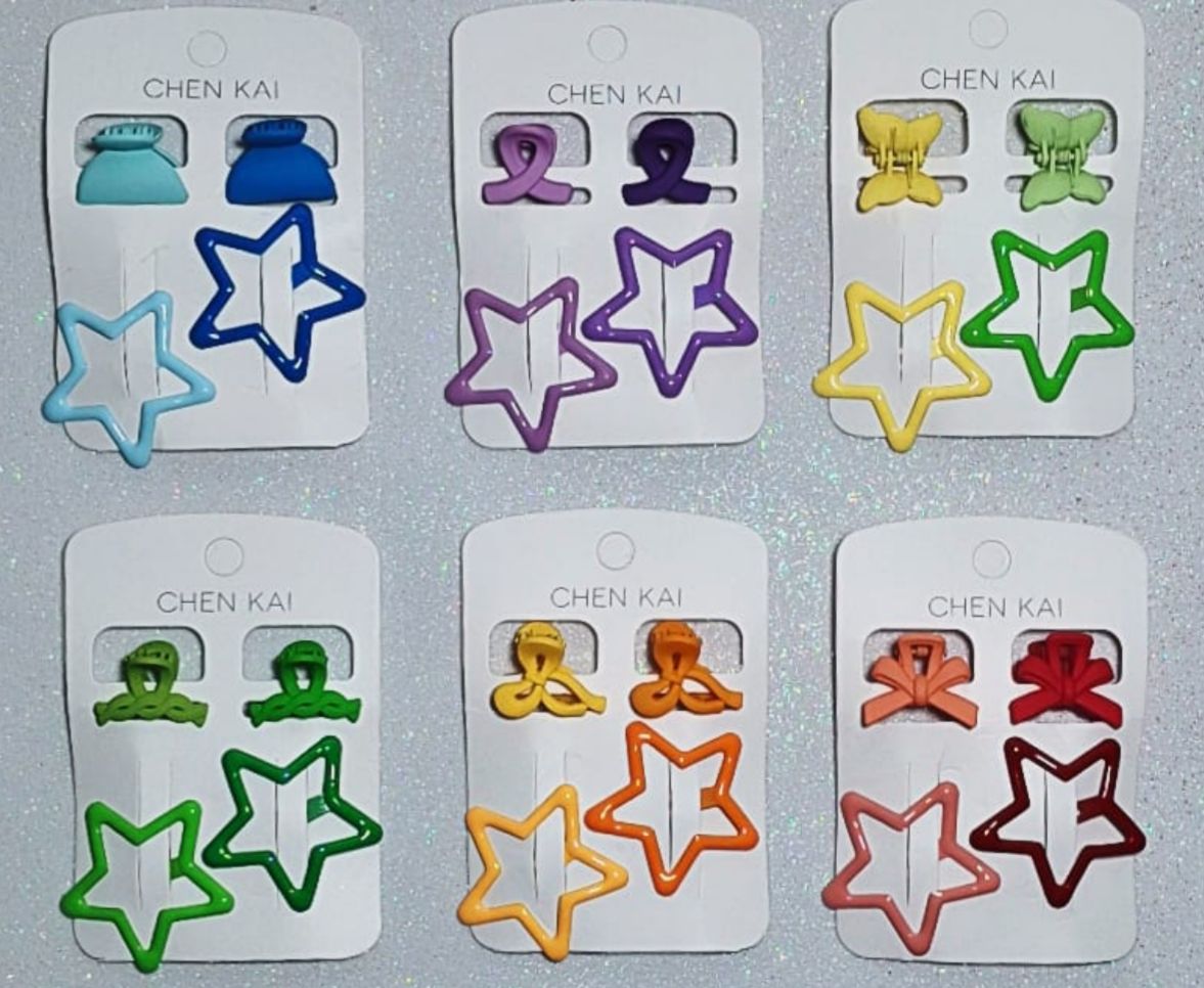 Tic tac estrela emborrachada e mini pregadeira (12 cartelas com 4 peças cada )