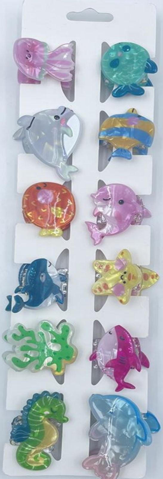 Pregadeiras pp acetato infantil tema fundo do mar (12 peças)