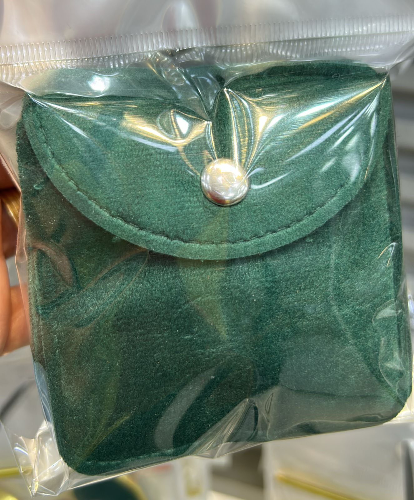 Porta joia envelope veludo verde (10 peças)