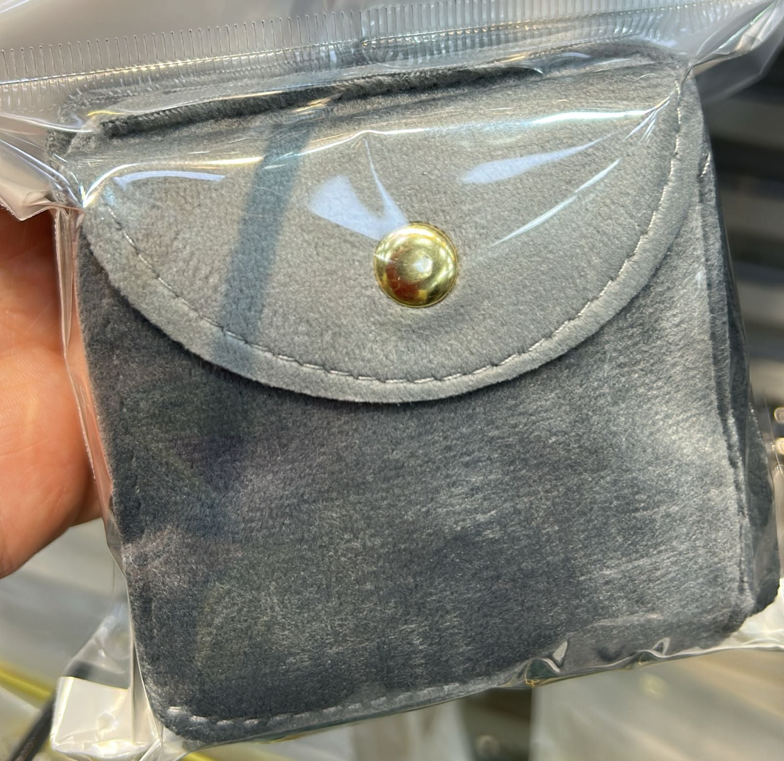 Porta joia envelope veludo cinza (10 peças)