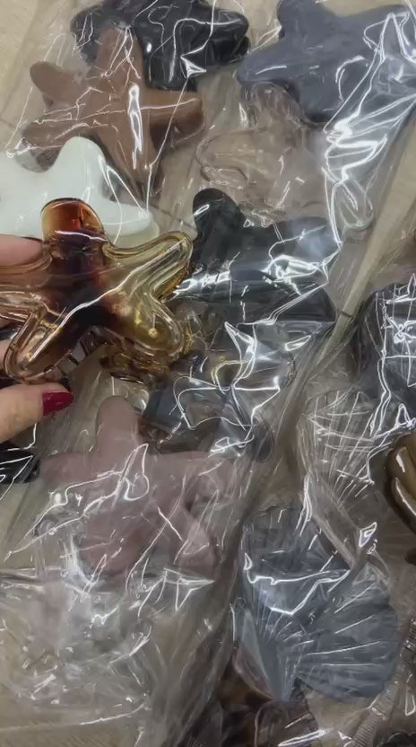 Pregadeira g poliéster estrela (12 peças cores variadas)