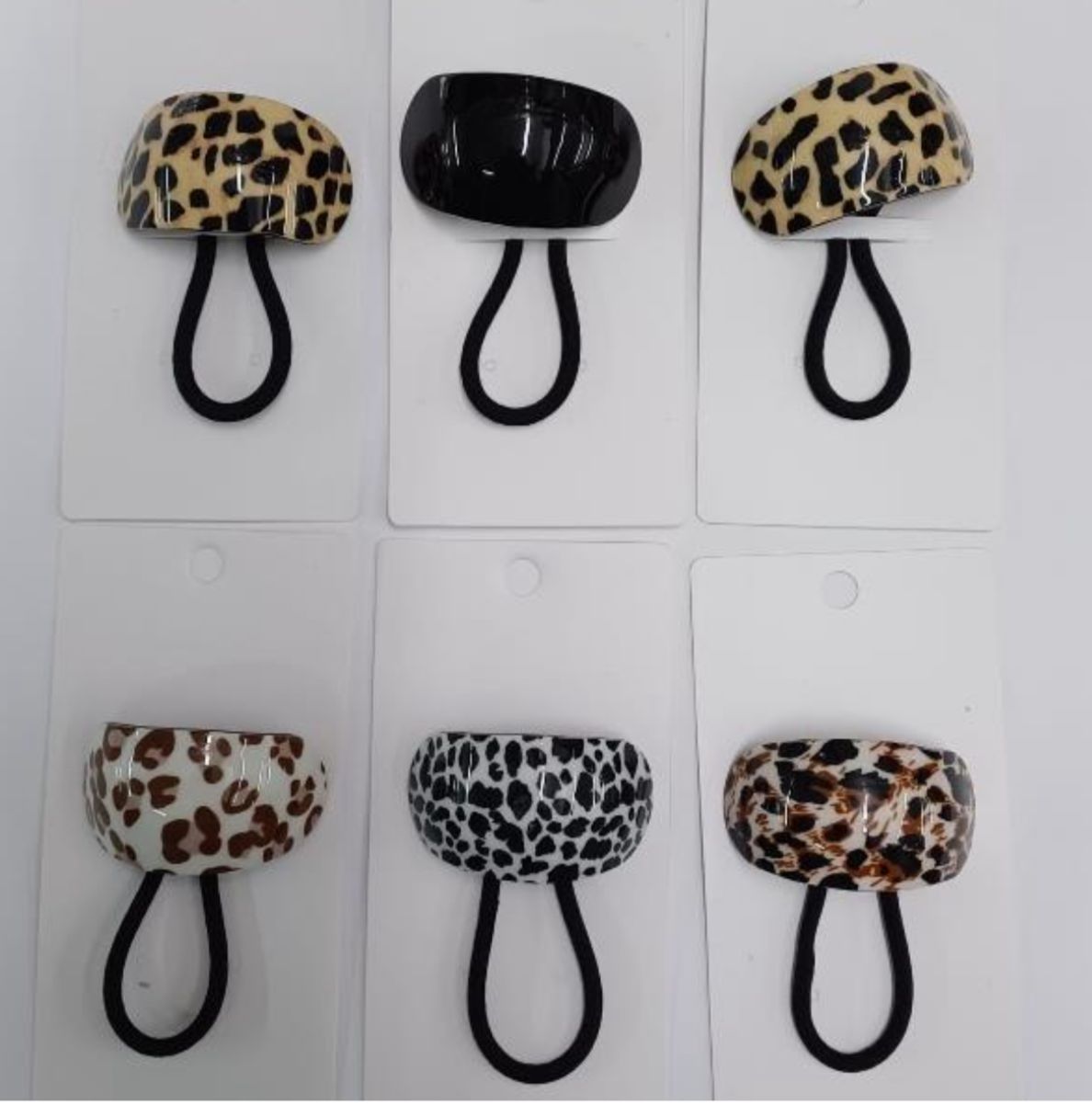 Xuxinha Adulto Acetato Côncavo Animal Print/Preto (12 peças)