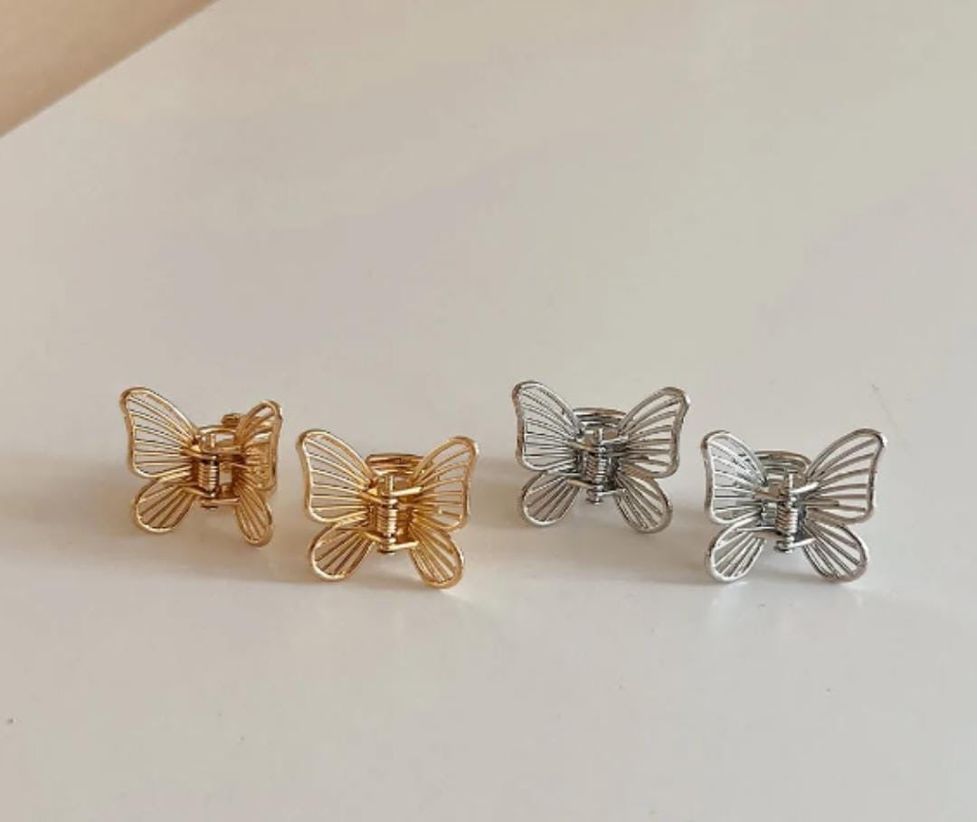 Piranha Metal P com Borboleta listras (12 cartelas com 2 peças cada. 8 dourada e 4 pratas)