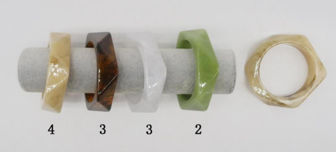Bracelete Acetato Sextavado (12 peças)