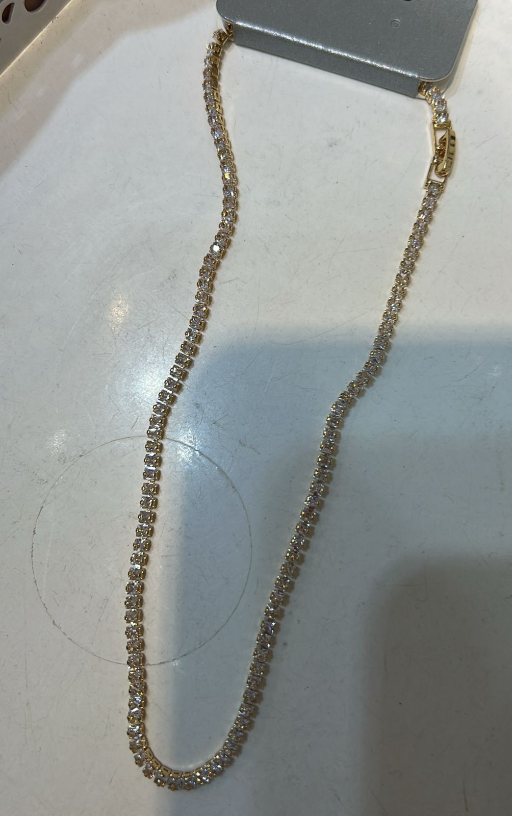 Riviera Dourada pedras quadradas 5 mm fecho joia (6 peças semijoia - 2 milésimos)