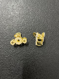 Pregadeira pp metal elo com microperolas (12 peças)