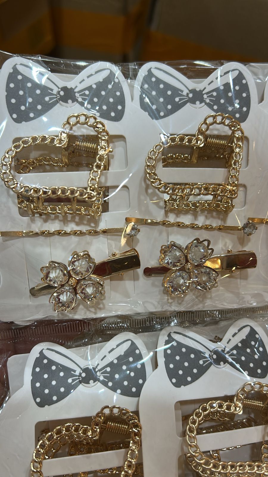 Pregadeira Metal P Coração Grampo e Hair Clip Flor (12 cartelas com 3 peças cada)