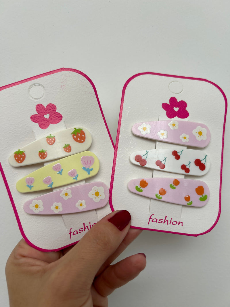 Tic Tac Infantil Decorado Flor e Frutas (6 cartelas com 3 peças cada)