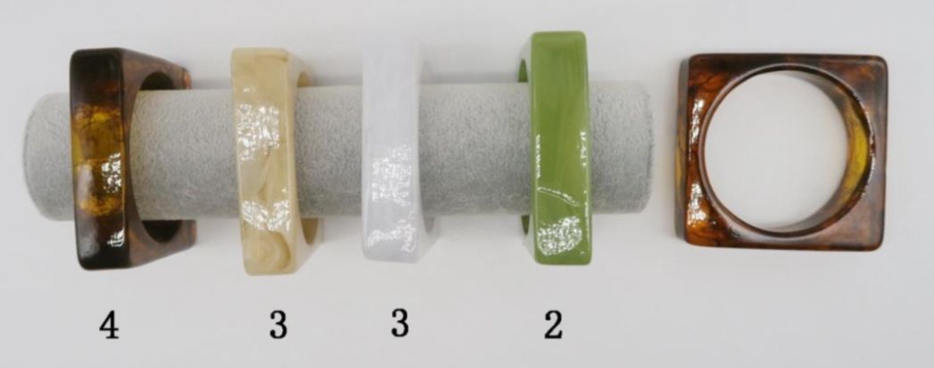 Bracelete Acetato Quadrado (12 peças)