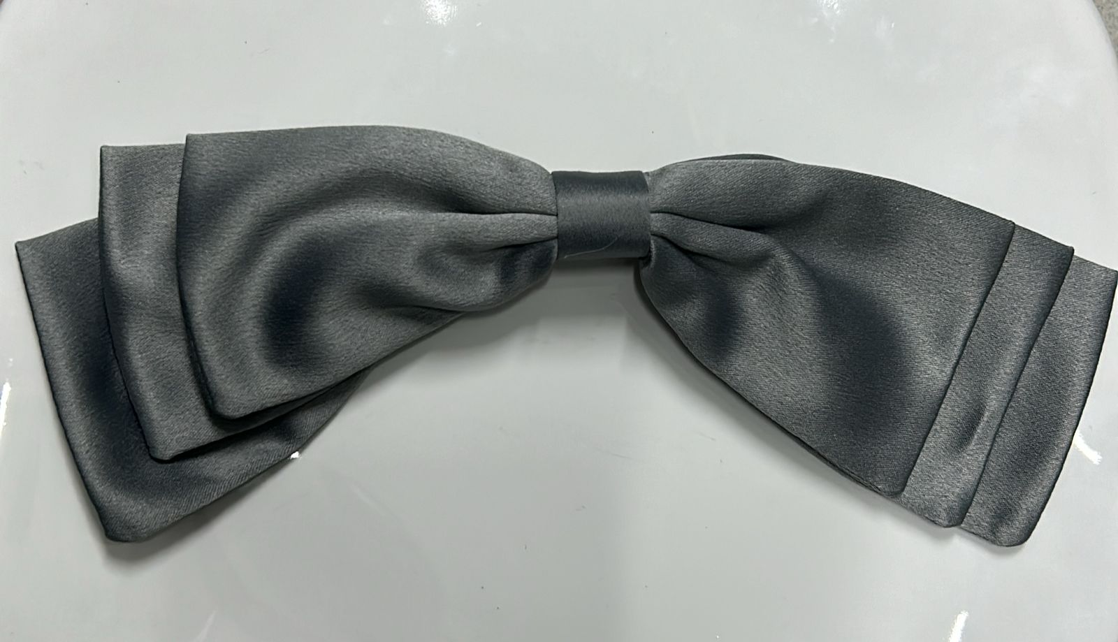 Laço Triplo Crepe Acetinado - Cinza