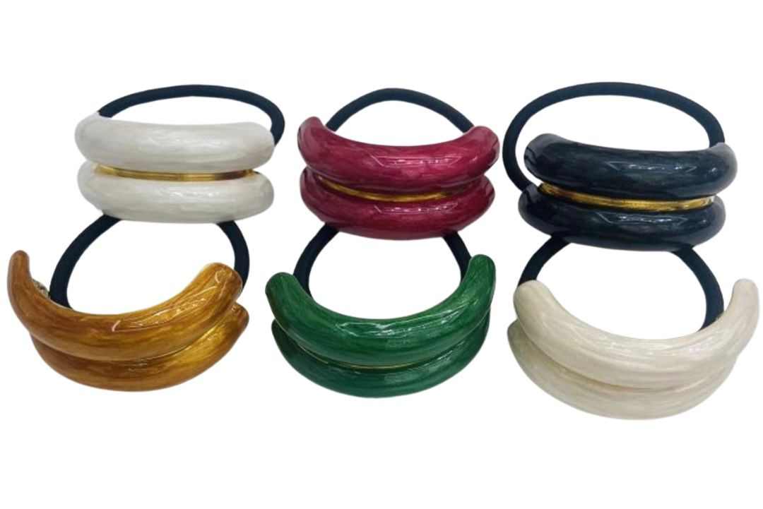 Xuxinha Acetato Côncavo Barrete Duplo com filete dourado (12 peças 2 de cada cor)