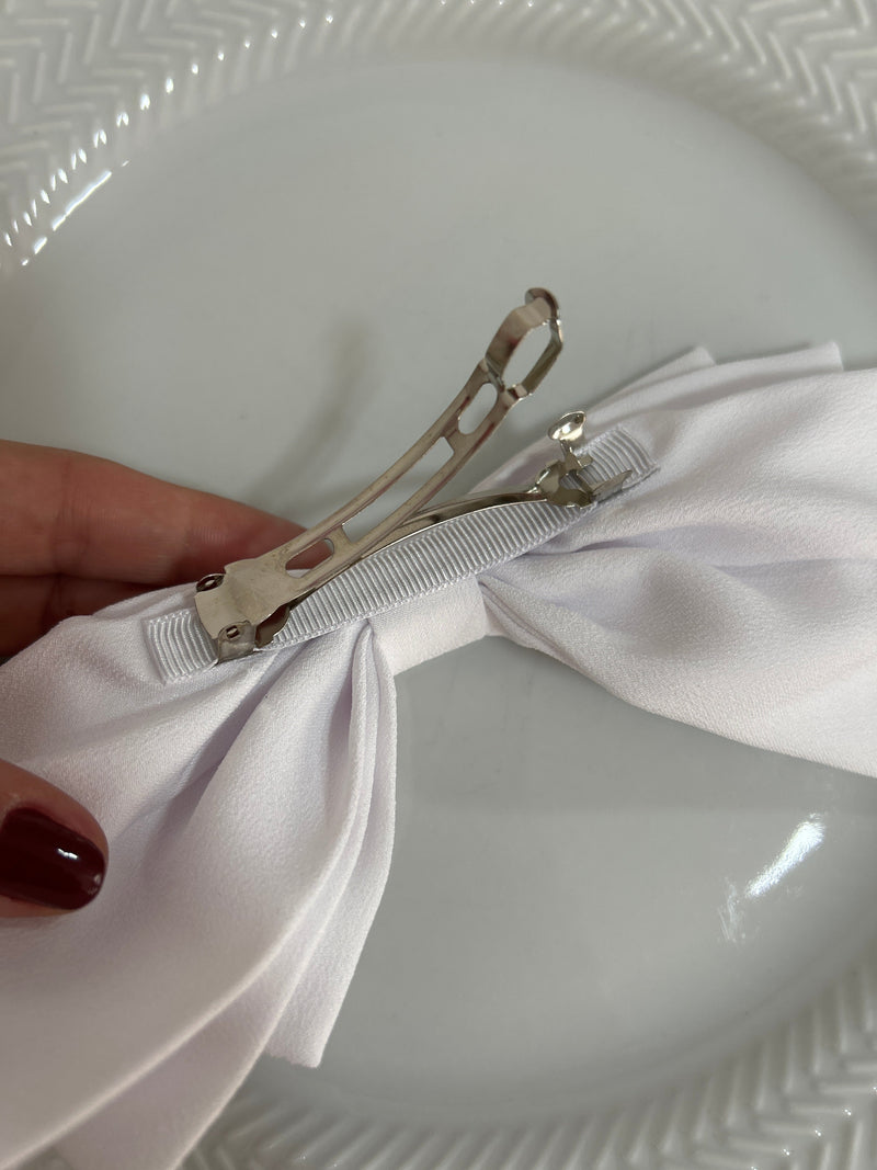 Laço em Crepe Triplo Médio - Branco (unidade)