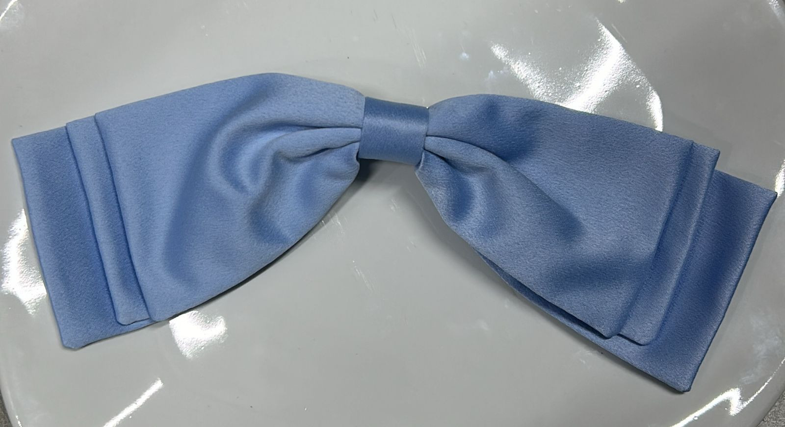 Laço Triplo Crepe Acetinado - Azul Claro
