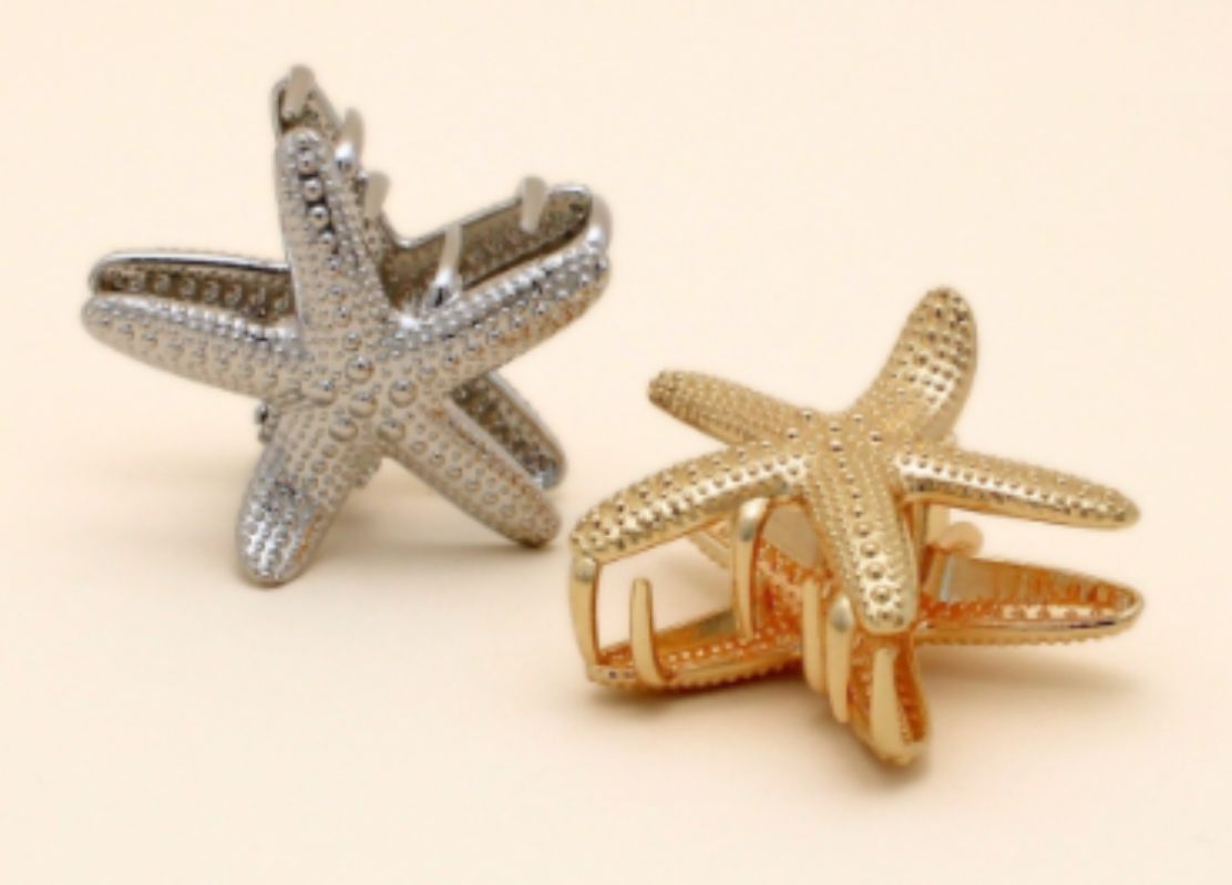 Pregadeira m metal estrela do mar (12 peças)