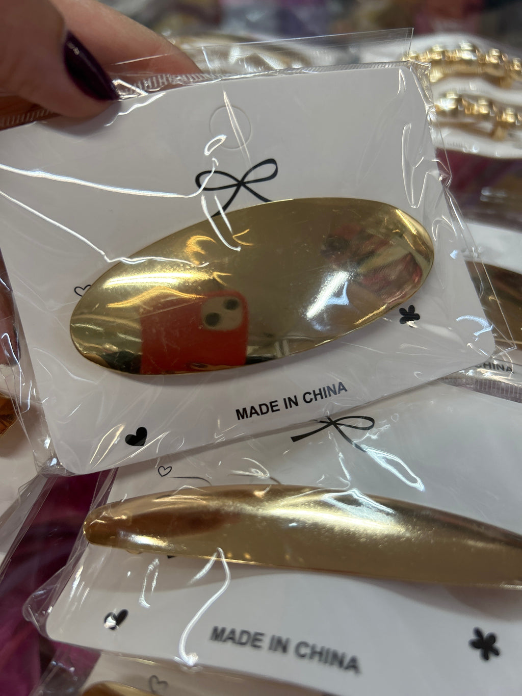 Presilha Francesa Dourada Formas Variadas TIPO 2 (12 peças 2 formas de cada)