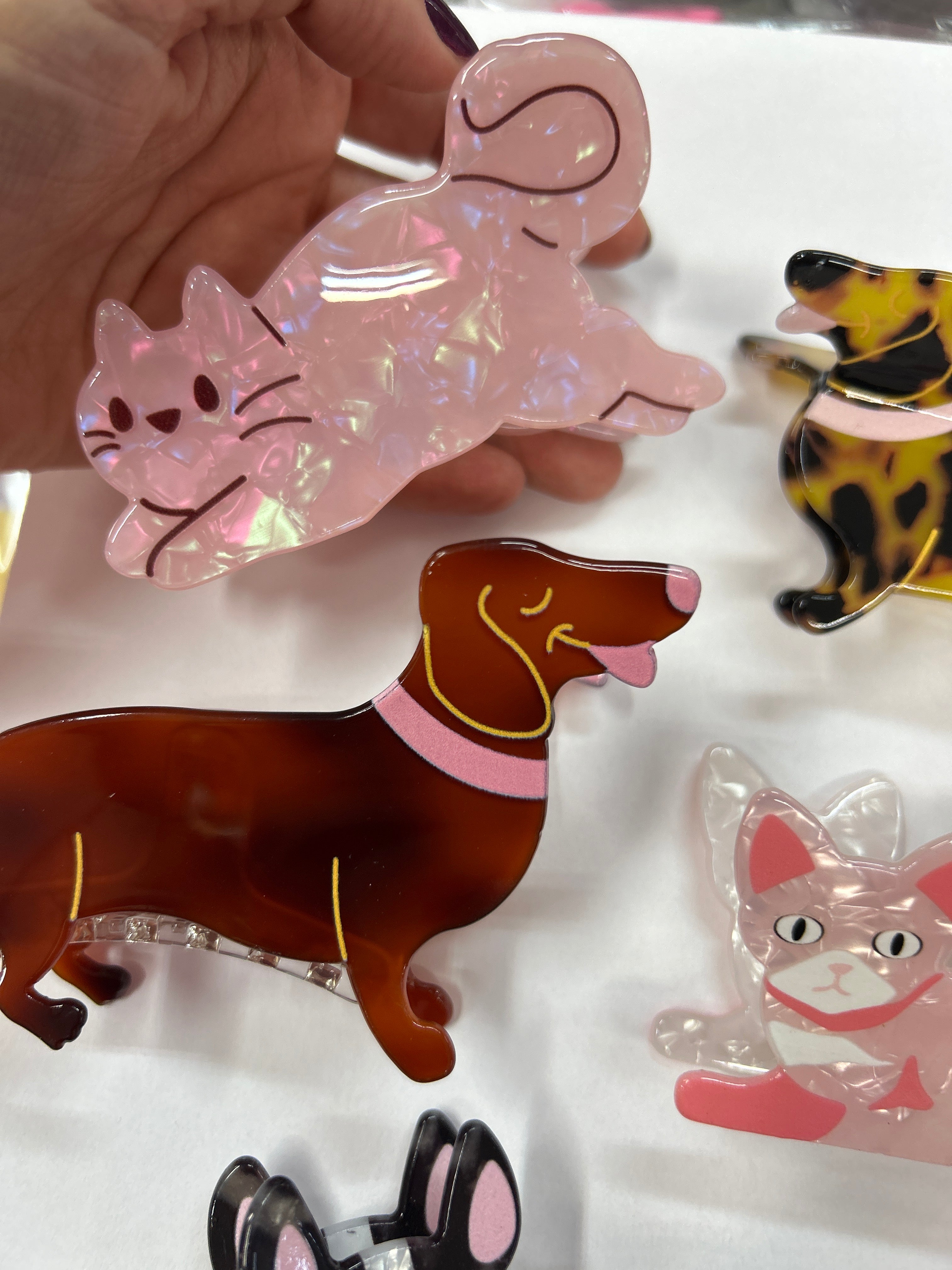 Piranha G em Acetato Gato e Cachorro (12 peças 2 de cada)