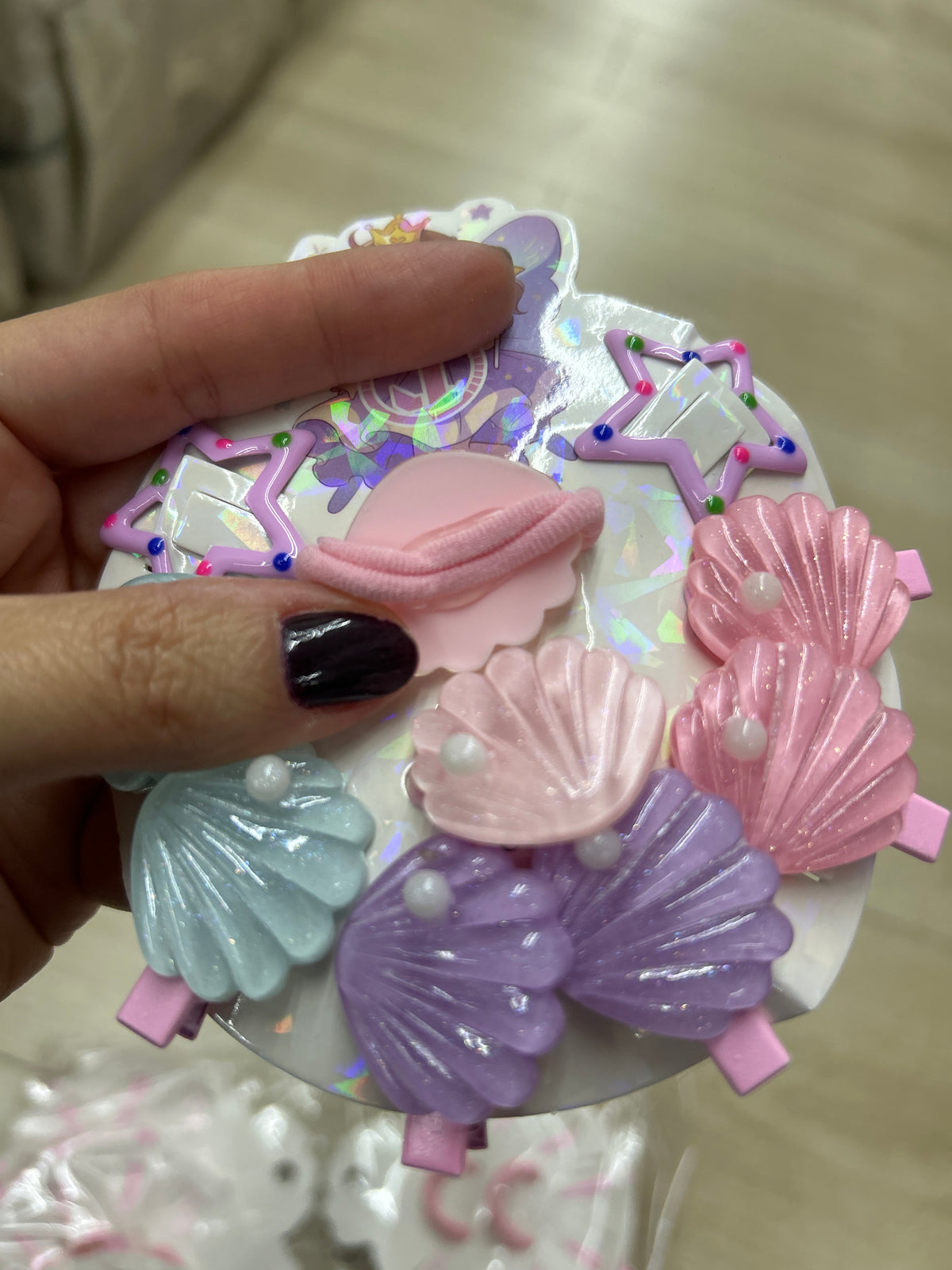 Cartela infantil tic tac hair clip e xuxinha elementos do mar (12 cartelas com 10 peças cada)