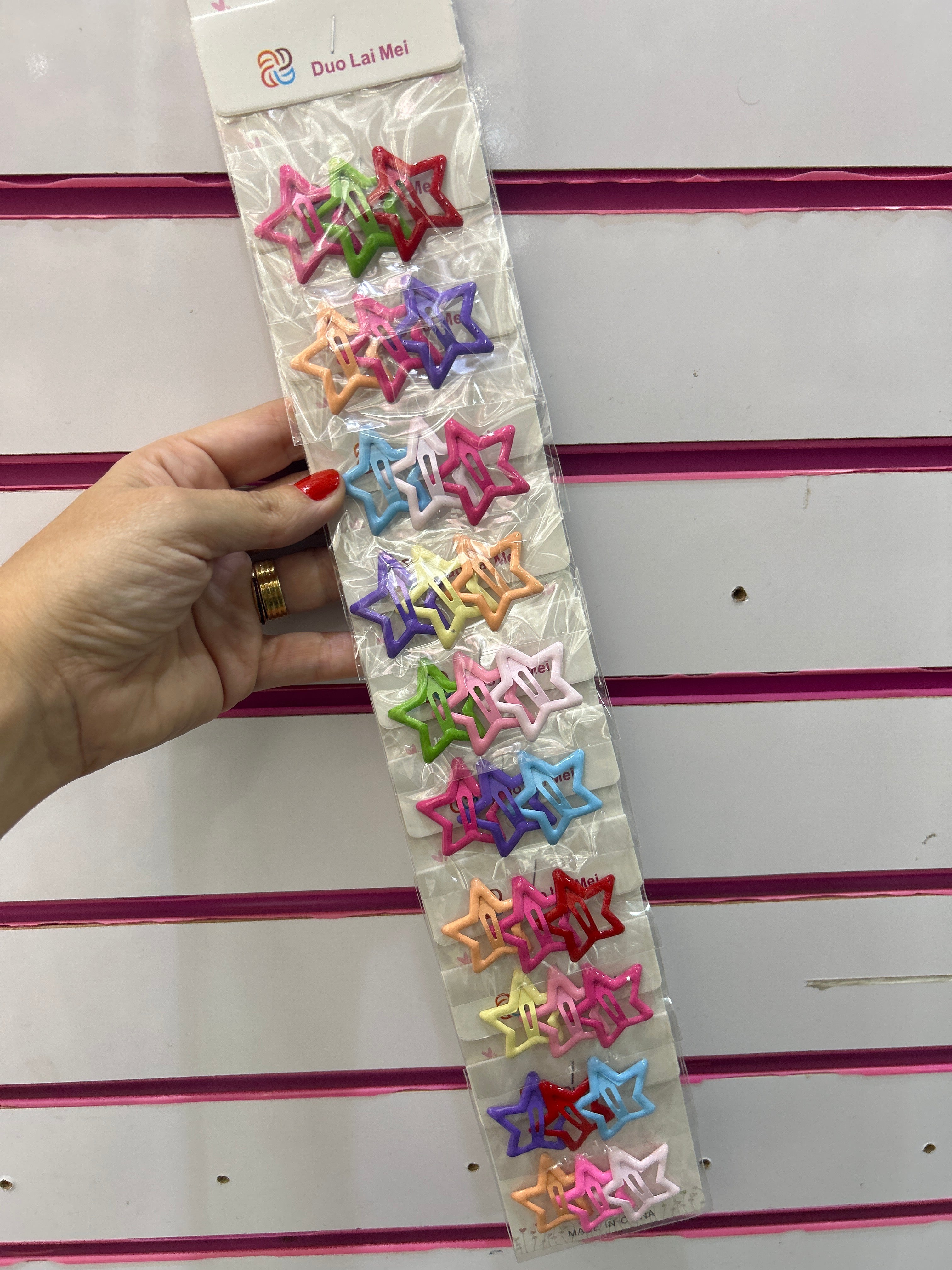 Tic Tac Infantil Estrelinha (10 kits com 3 peças cada cores variadas)
