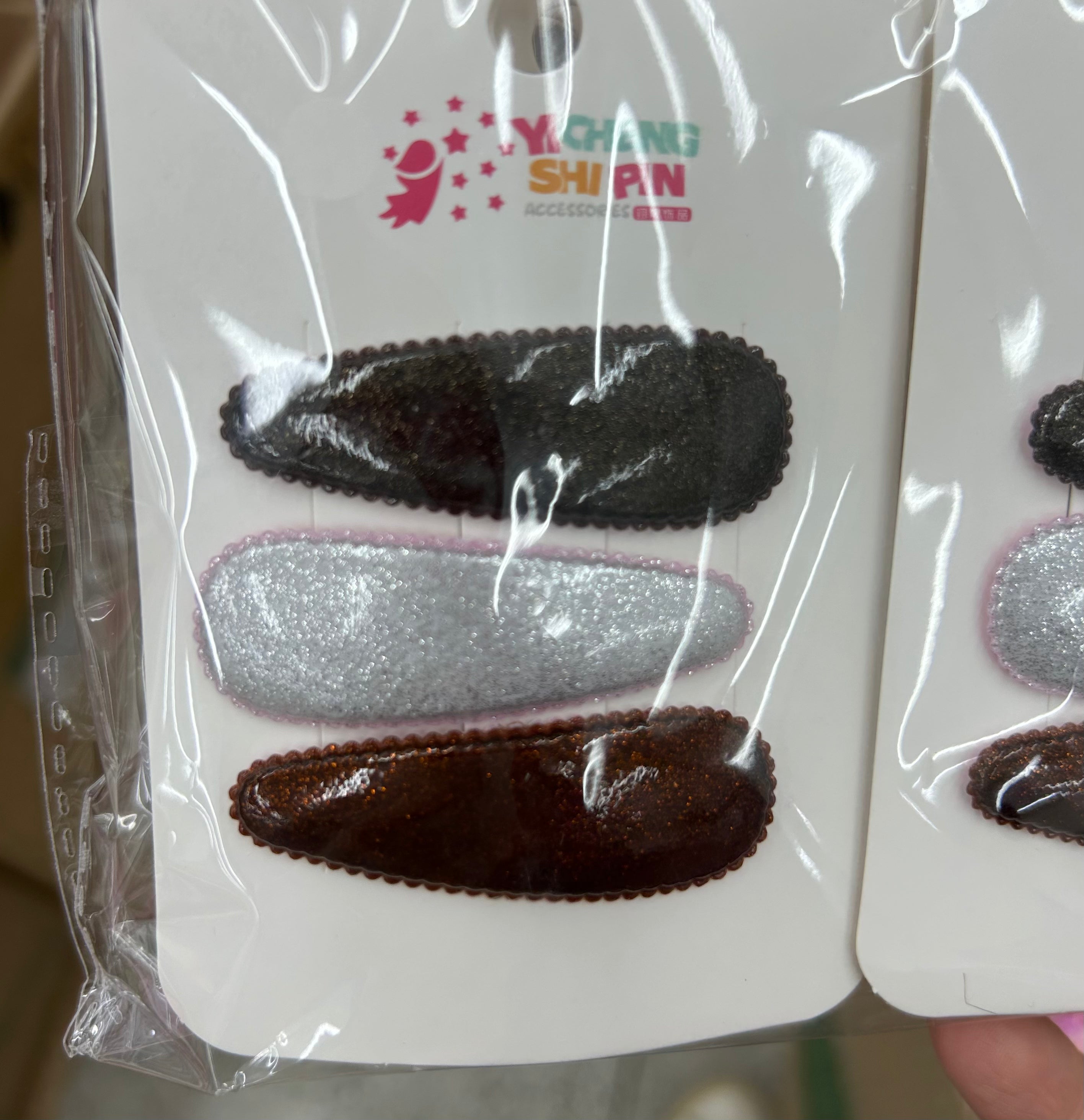 Tic Tac Infantil Bico com Glitter cores invernais (12 cartelas com 3 peças cada)
