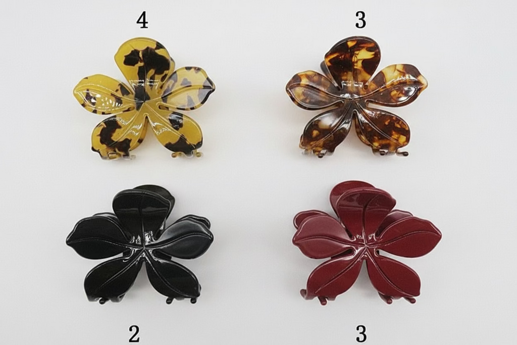 Pregadeira g acetato flor vazada pétalas (12 peças)