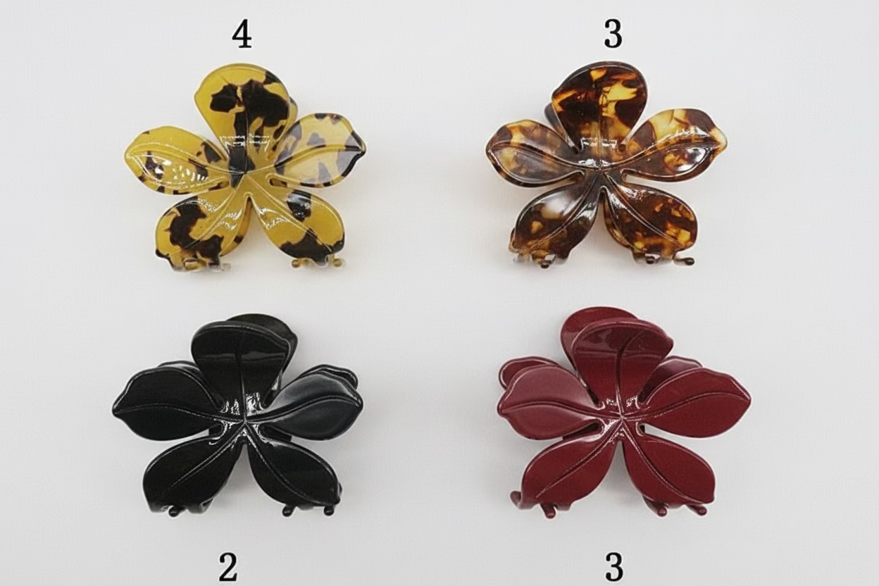 Pregadeira g acetato flor vazada pétalas (12 peças)