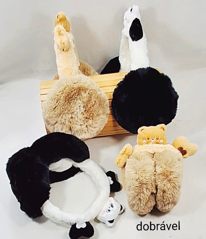 Tapa Orelha Infantil Dobrável Panda e Urso (12 peças)