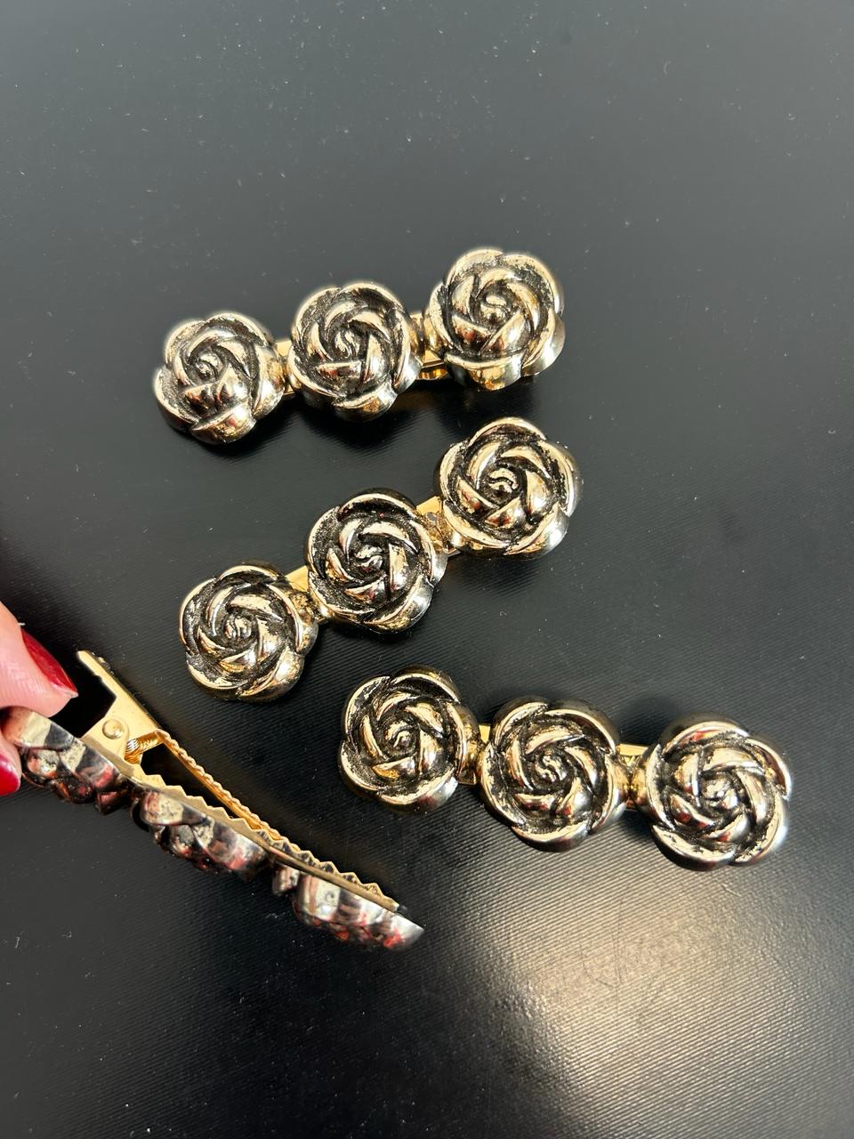 Hair Clip Trio Rosa Vintage (12 cartelas com 2 peças cada)