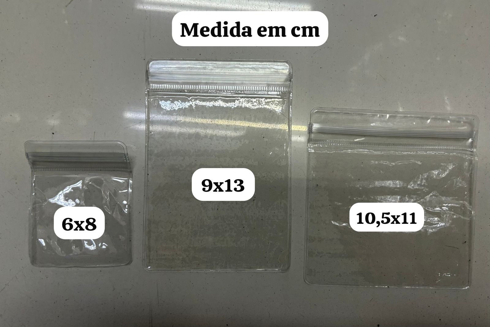 Saco pvc zip 9x13cm (100pecas)