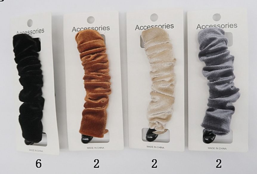 Banana de cabelo veludo molhado franzido (12 peças)