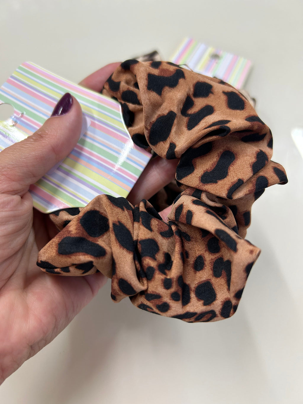Scrunchie Cetim Animal Print (12 peças)