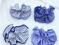 Scrunchie listrada tons de azul (12 Peças tons variados)