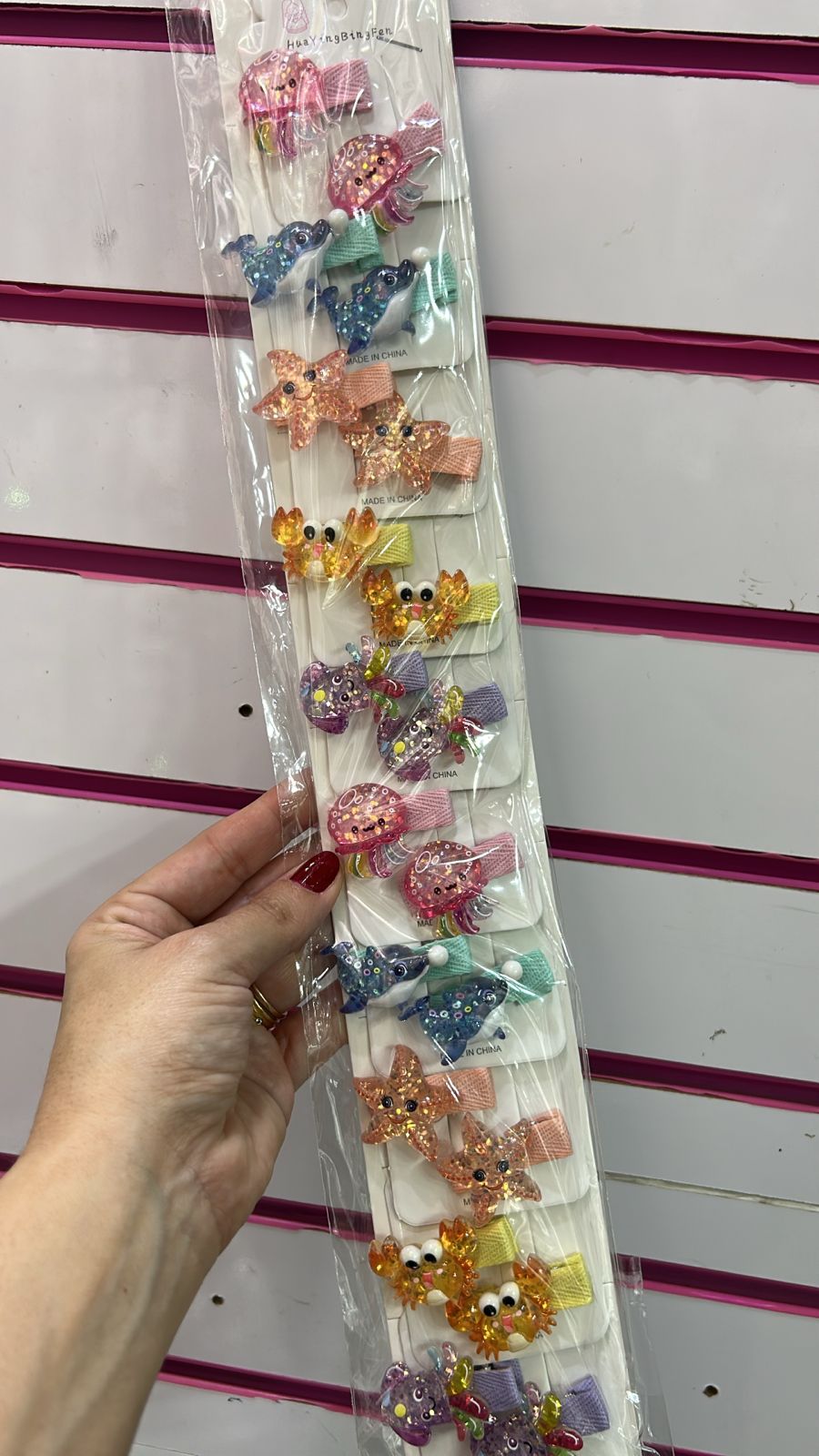 Hair clip infantil bichinhos fundo do mar (10 pares)