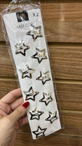 Tic tac infantil estrela metal prata (10 peças)