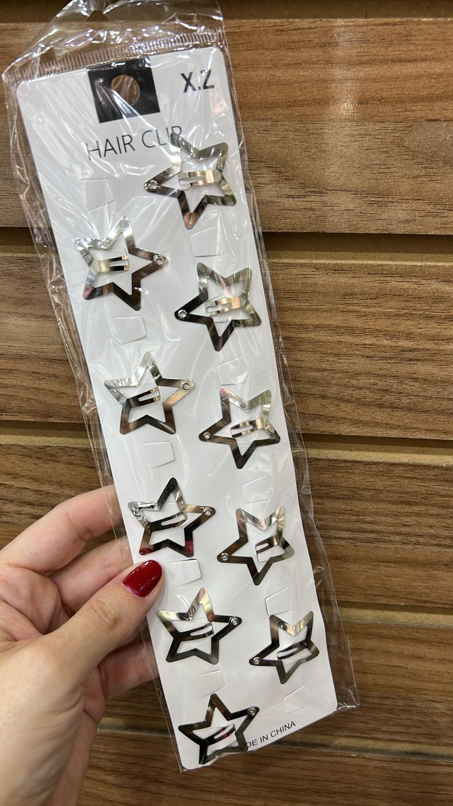 Tic tac infantil estrela metal prata (10 peças)