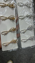 Hair clip laço cravejado duplo (12 peças 6 de cada cor)