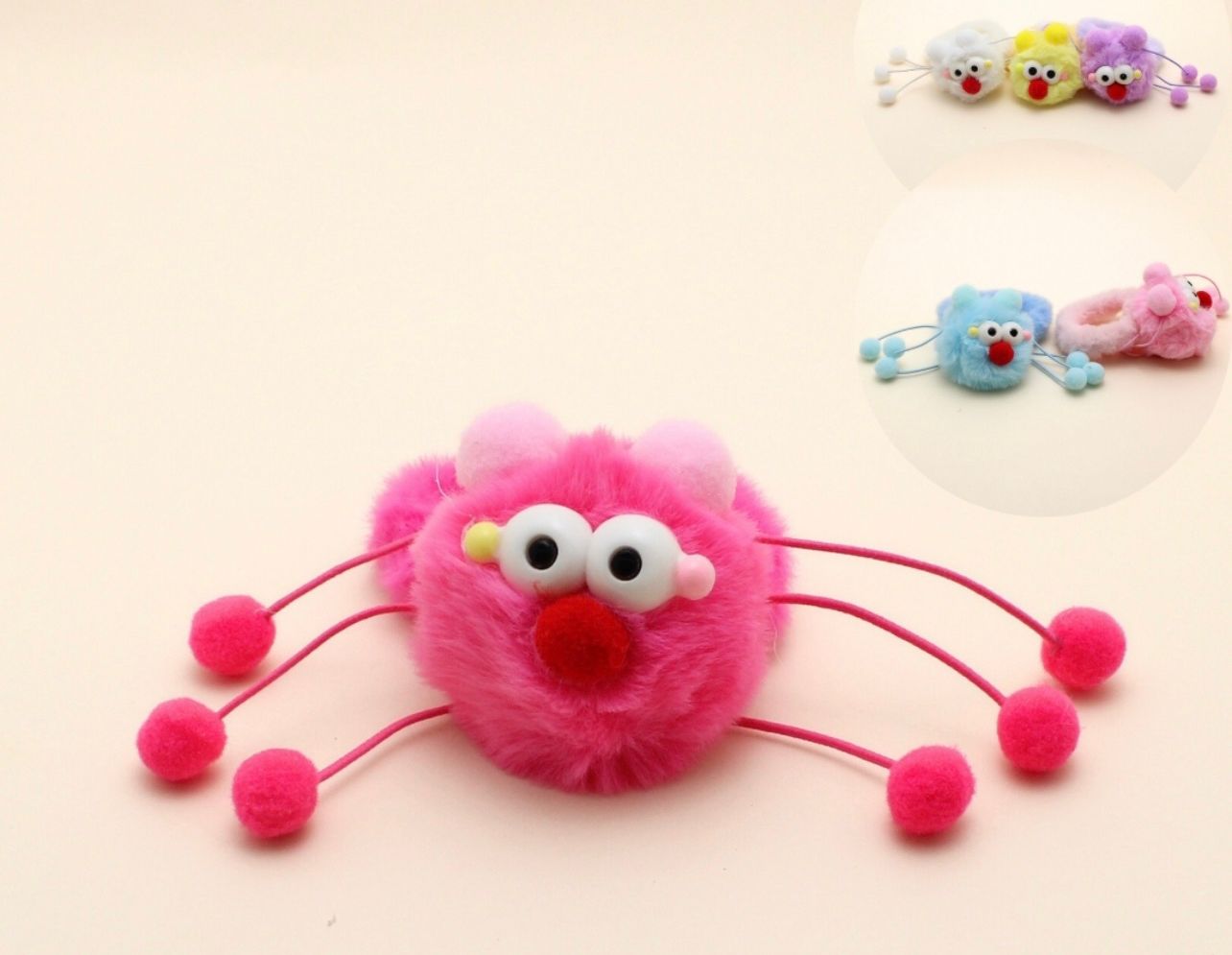 Scrunchie infantil pelinhos com bichinhos perninhas (12 peças cores variadas)