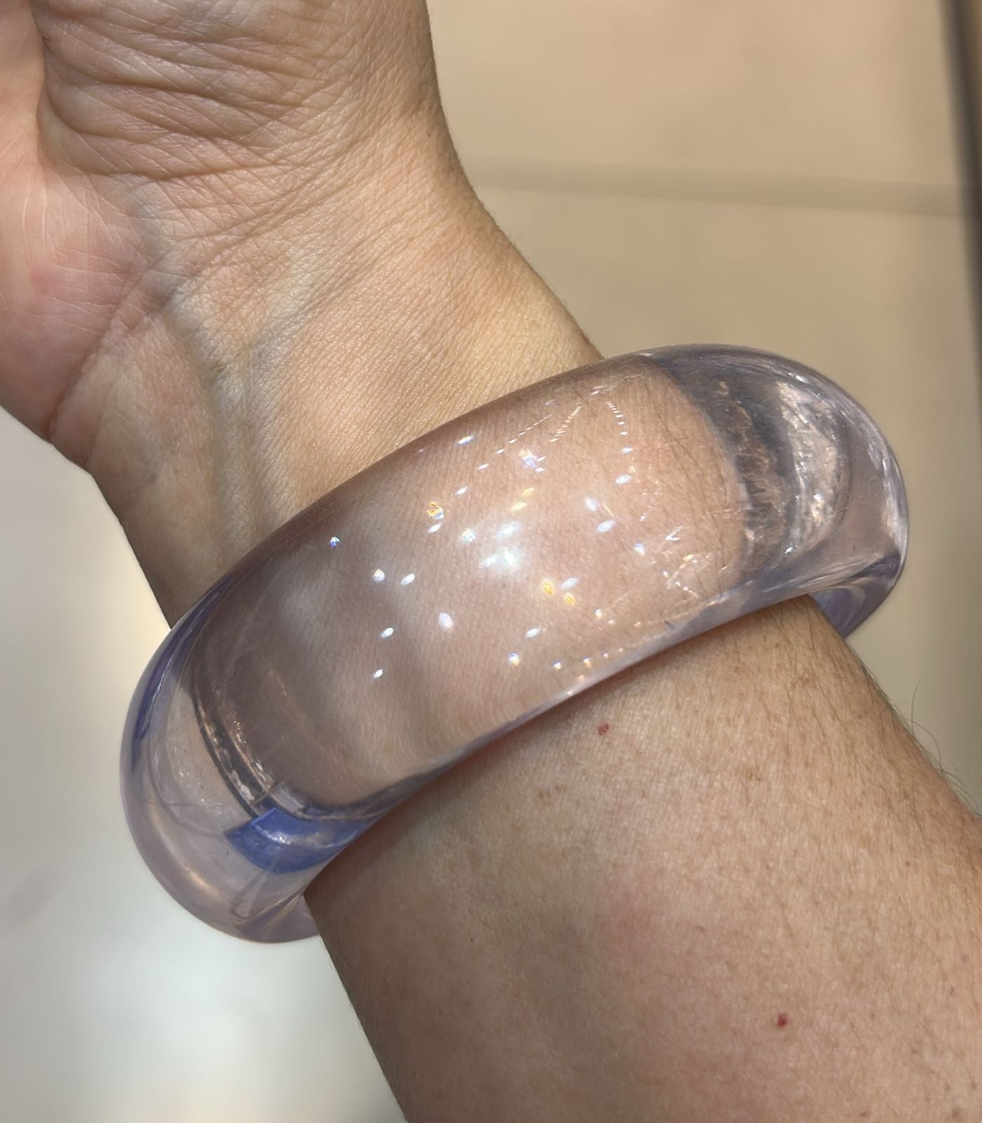 Pulseira acrílico abauldada transparente (3 peças)