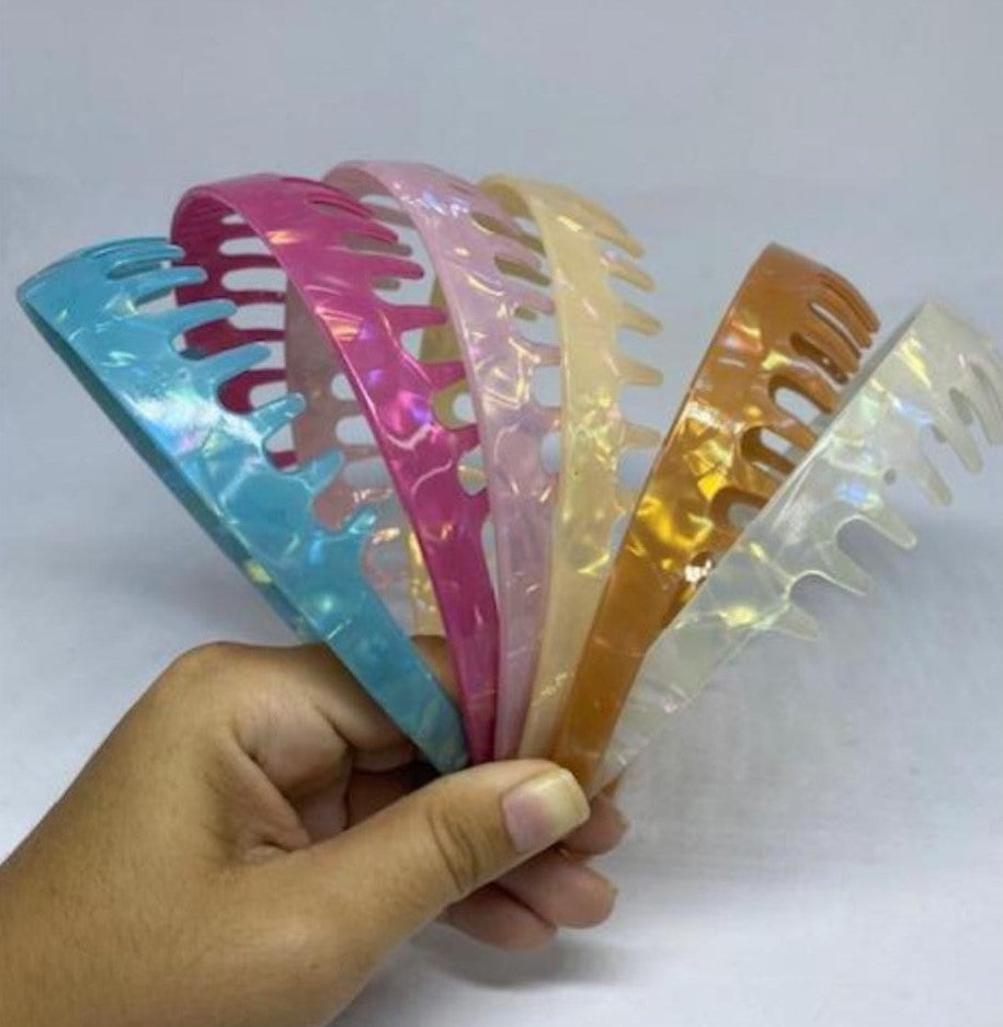 Tiara Acetato Mesclada Dentinhos (12 peças)