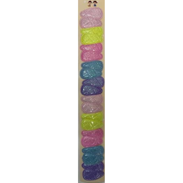 Tic tac Infantil Martelasse Colorido Glitter Bico Médio (20 peças)