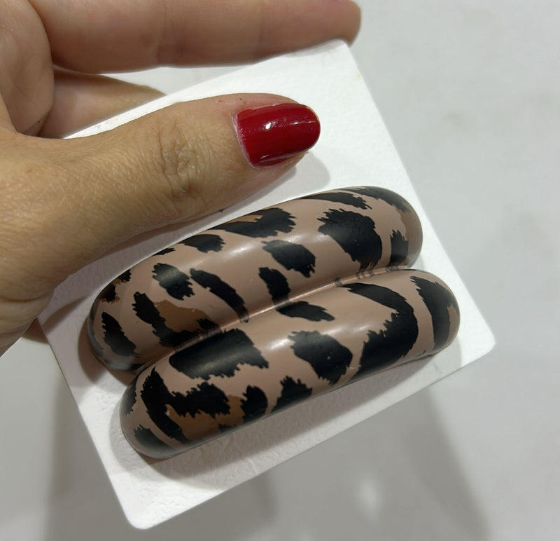 Xuxinha Metal Esmalte Fosco Animal Print BARRETE DUPLO (12 peças)